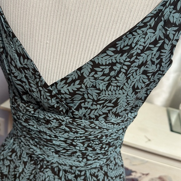 Ann Taylor Teal and Cocoa 100% Silk Dress - Picture 6 of 7